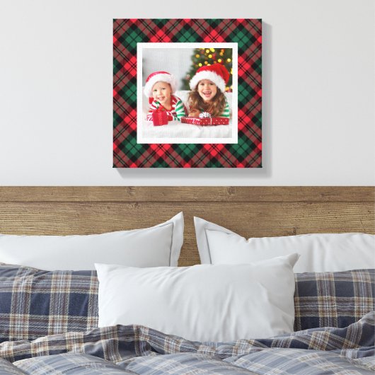 Aangepaste foto met rode en groene kerstfoto canvas afdruk (Insitu (Slaapkamer))