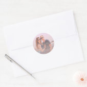 Aangepaste foto met roze dusty bruiloft ronde sticker (Envelop)