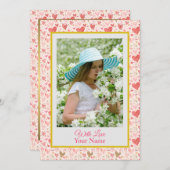 Aangepaste foto met roze liefdesharten (Voorkant / Achterkant)