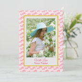 Aangepaste foto met roze liefdesharten (Staand voorkant)