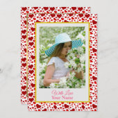 Aangepaste foto met roze liefdesharten (Voorkant / Achterkant)