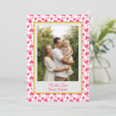 Aangepaste foto met roze liefdeshartjes (Staand voorkant)