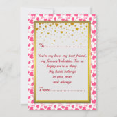 Aangepaste foto met roze liefdeshartjes (Achterkant)