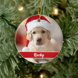 Aangepaste foto met script monogram, Kerstmis  Keramisch Ornament