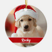 Aangepaste foto met script monogram, Kerstmis Keramisch Ornament (Voorkant)