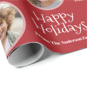 Aangepaste foto met speelse vrolijke feestdagen - cadeaupapier (Rol Hoek)
