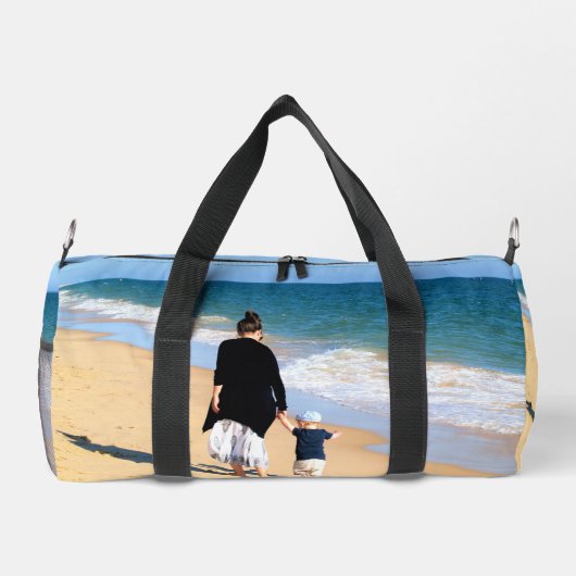 Aangepaste foto met tekst gepersonaliseerd plunjezak (Achterkant)