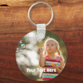 Aangepaste foto met tekst sleutelhanger (Voorkant)