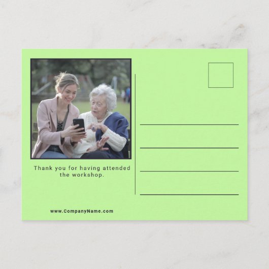 Aangepaste foto met thuisverzorger Bedankt Briefkaart (Achterkant)