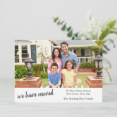 Aangepaste foto met uw familienaam en nieuw adres aankondiging (Staand voorkant)