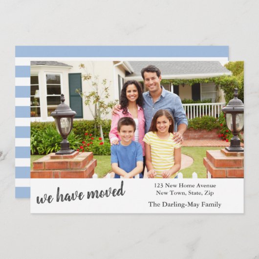 Aangepaste foto met uw familienaam en nieuw adres aankondiging (Voorkant / Achterkant)