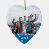 Aangepaste foto met vierzijdige feestdagen keramisch ornament (Rechts)