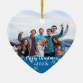 Aangepaste foto met vierzijdige feestdagen keramisch ornament (Voorkant)