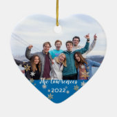 Aangepaste foto met vierzijdige feestdagen keramisch ornament (Achterkant)