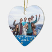 Aangepaste foto met vierzijdige feestdagen keramisch ornament (Links)