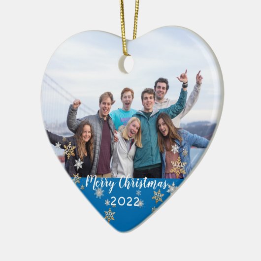 Aangepaste foto met vierzijdige feestdagen keramisch ornament (Links)