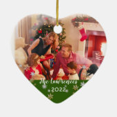 Aangepaste foto met vierzijdige feestdagen keramisch ornament (Achterkant)