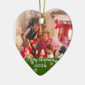 Aangepaste foto met vierzijdige feestdagen keramisch ornament (Links)