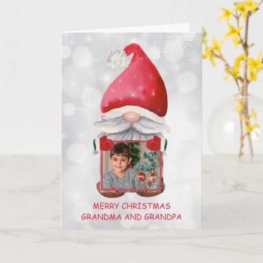 Aangepaste foto met watercolor kabouter kaart (Gele Bloem)