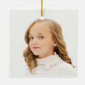 Aangepaste foto met wit Lijst kerst Keramisch Ornament (Achterkant)