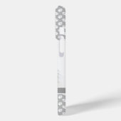 Aangepaste foto met witte poten op grijs & naam Case-Mate iPhone case (Achterkant / Links)