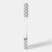 Aangepaste foto met witte poten op grijs & naam Case-Mate iPhone case (Achterkant / Rechts)