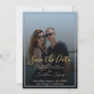 Aangepaste foto met zwarte bruiloft Save the Date