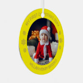 Aangepaste foto metalen cirkel kerstboomornament ornament (Voorkant Rechts)