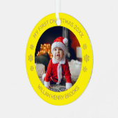 Aangepaste foto metalen cirkel kerstboomornament ornament (Voorkant links)