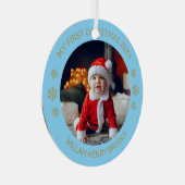 Aangepaste foto metalen cirkel kerstornament ornament (Voorkant Rechts)