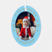 Aangepaste foto metalen cirkel kerstornament ornament (Voorkant links)