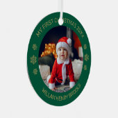Aangepaste foto metalen cirkel kerstornament ornament (Voorkant Rechts)