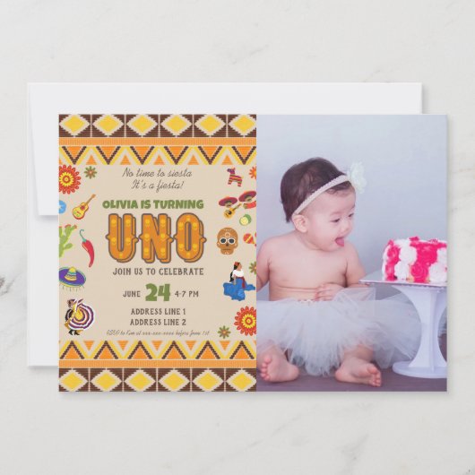 Aangepaste foto Mexicaanse thema meisje eerste ver Kaart (Voorkant)