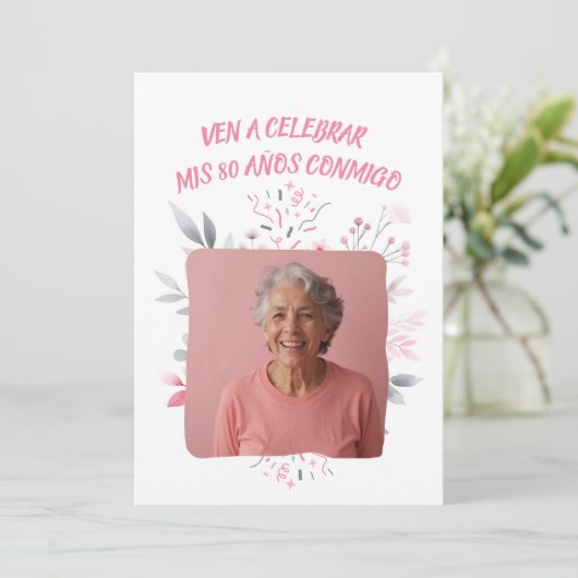 Aangepaste foto Mijn 80 Jaar - 80 Years Custom Kaart (Staand voorkant)