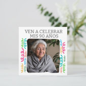 Aangepaste foto Mijn 90 Jaar Feest Kaart (Staand voorkant)