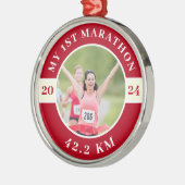 Aangepaste foto Mijn eerste 42.2 Marathon Metalen Ornament (Links)