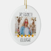 Aangepaste foto Mijn favoriete collega 5 sterren Keramisch Ornament (Rechts)