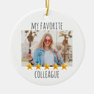 Aangepaste foto Mijn favoriete collega 5 sterren Keramisch Ornament
