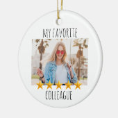 Aangepaste foto Mijn favoriete collega 5 sterren Keramisch Ornament (Links)
