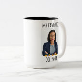 Aangepaste foto Mijn favoriete collega 5 sterren Tweekleurige Koffiemok (Voorkant rechts)