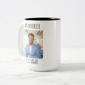 Aangepaste foto Mijn favoriete collega Tweekleurige Koffiemok (Voorkant links)