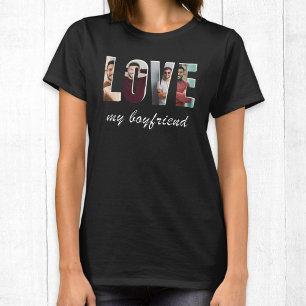 Aangepaste foto Mijn vriendje ontwerp collage lief T-shirt