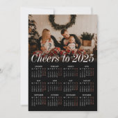 Aangepaste Foto Minimale Eenvoudige Zwarte Kalende Feestdagenkaart (Voorkant)