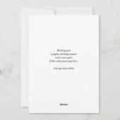 Aangepaste Foto Minimale Eenvoudige Zwarte Kalende Feestdagenkaart (Achterkant)