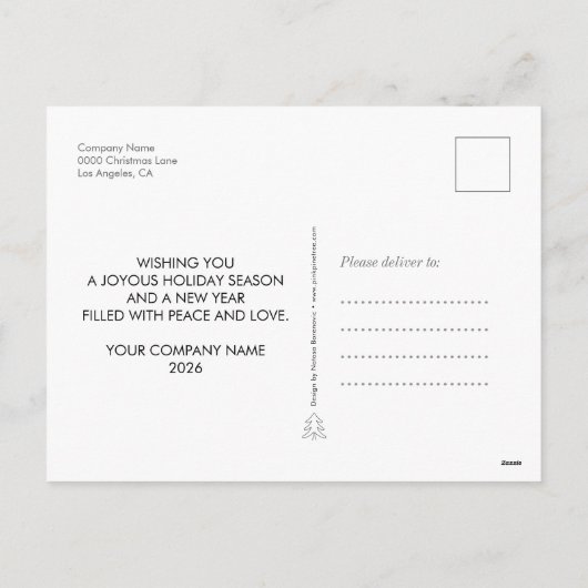 Aangepaste Foto Minimale Kalender 2026 Cheers Busi Feestdagenkaart (Achterkant)