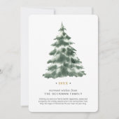 aangepaste foto minimale Waterverf kerstboom Feestdagenkaart (Voorkant)