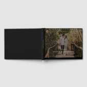 aangepaste foto minimale zwart gouden bruiloft gastenboek (Volledig)