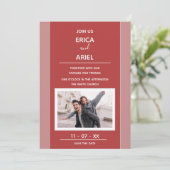 Aangepaste foto minimalisme roos burgundy lijst kaart (Staand voorkant)