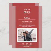 Aangepaste foto minimalisme roos burgundy lijst kaart (Voorkant / Achterkant)