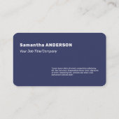 Aangepaste foto - minimalistisch blauw visitekaartje (Achterkant)